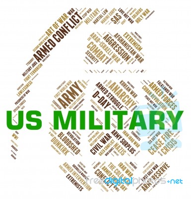 Us Military Means United States Army And Usa Stock Image