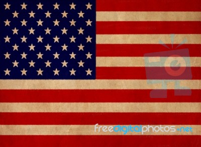 Usa Flag Drawing ,grunge And Retro Flag Series Stock Image