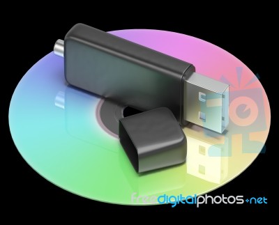 Usb And Dvd Memory Shows Portable Storage Stock Image