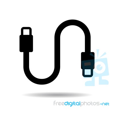 Usb Cable Icon  Illustration Eps10 On White Background Stock Image