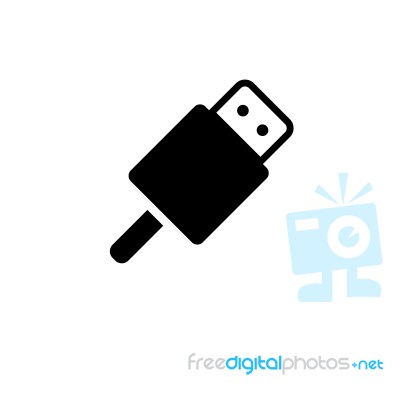 Usb Connector Symbol Icon  Illustration On White Bac Stock Image