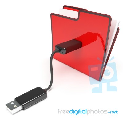 Usb Folder Or File Shows Data Storage And Memory Stock Image