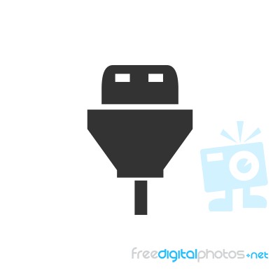 Usb Plug Icon  Illustration On White Background Stock Image