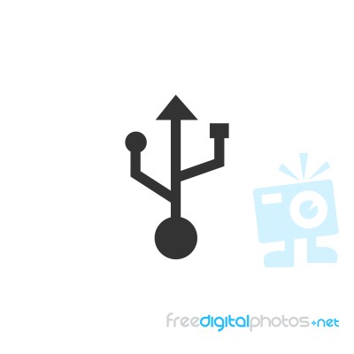 Usb Symbol Icon  Illustration On White Background Stock Image