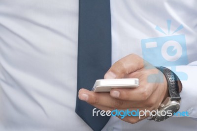 Use A Smartphone Stock Photo