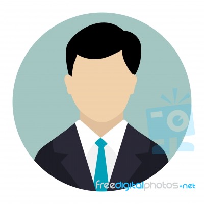 User Icon, Male Avatar In Business Suit- Flat Design Stock Image