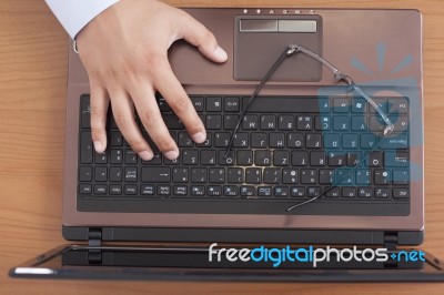 Using Laptop Stock Photo