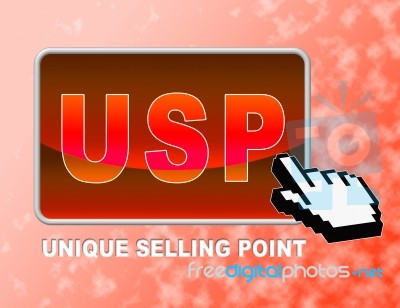 Usp Button Means Unique Selling Point And Benefits Stock Image