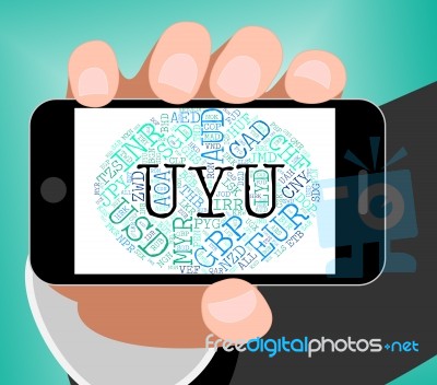 Uyu Currency Indicates Forex Trading And Banknotes Stock Image