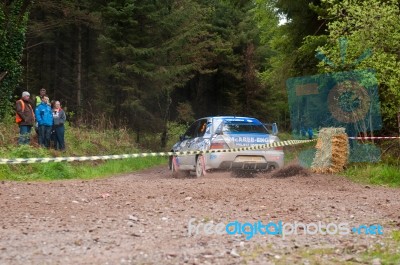 V. Mcaree Driving Mitsubishi Evo Stock Photo