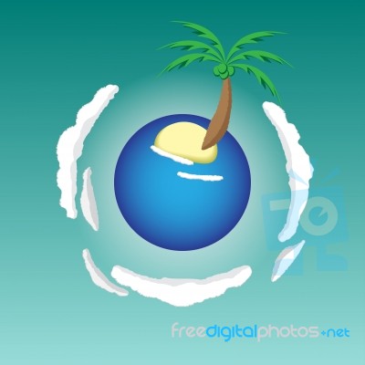 Vacation Beach Island Planet Stock Image