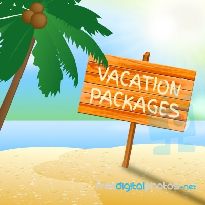 Vacation Packages Indicates Time Off And Holidays Stock Image