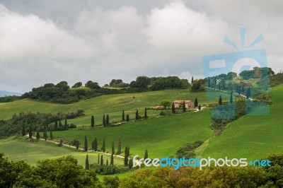 Val D'orcia, Tuscany/italy - May 21 : Farm In Val D'orcia Tuscan… Stock Photo