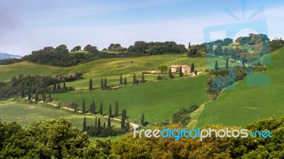 Val D'orcia, Tuscany/italy - May 22 : Scenery Of Val D'orcia In Stock Photo