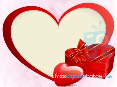 Valentine Card With Gift Stock Image