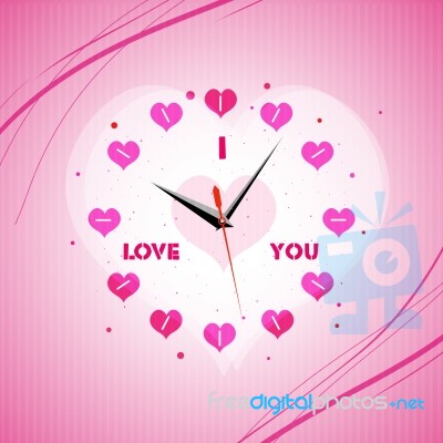 Valentine Clock Stock Image