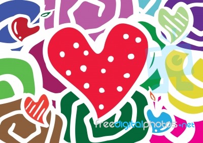 Valentine Flower Heart Background Stock Image