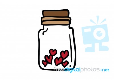 Valentine Heart Bottle Stock Image