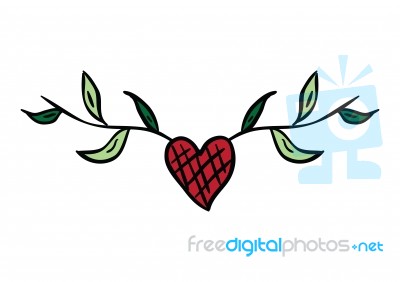 Valentine Heart Leaf Stock Image