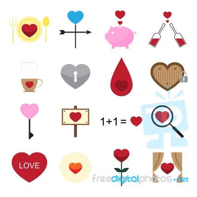 Valentine Icon Set  Illustration Stock Image