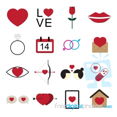 Valentine Icon Set  Illustration Stock Image