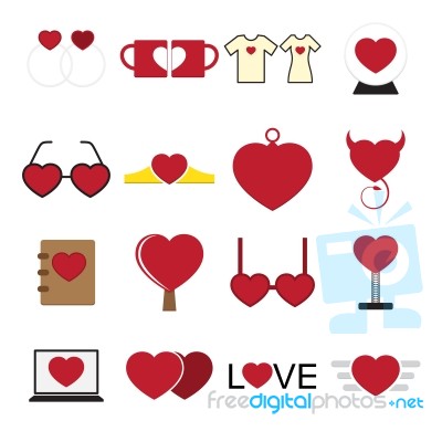 Valentine Icon Set  Illustration Stock Image