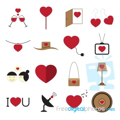 Valentine Icon Set  Illustration Stock Image