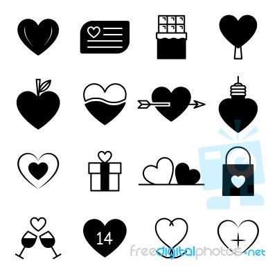 Valentine Icon Set  Illustration Stock Image