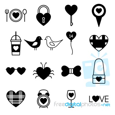 Valentine Icon Set  Illustration Stock Image