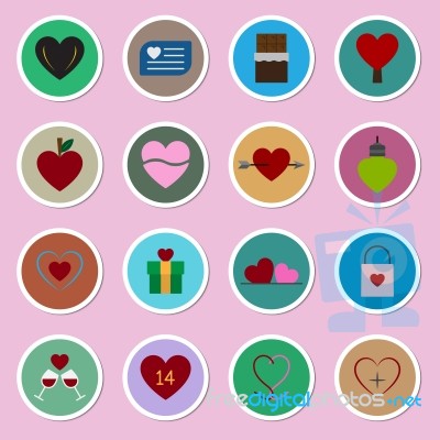 Valentine Icon Set  Illustration Stock Image