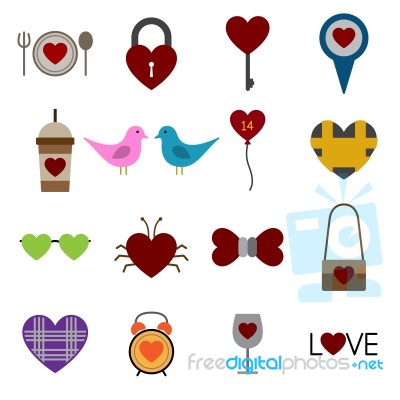 Valentine Icon Set  Illustration Stock Image