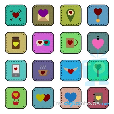 Valentine Icon Set  Illustration Stock Image