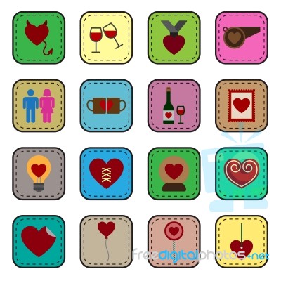 Valentine Icon Set  Illustration Stock Image