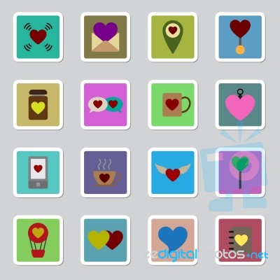 Valentine Icon Set  Illustration Stock Image