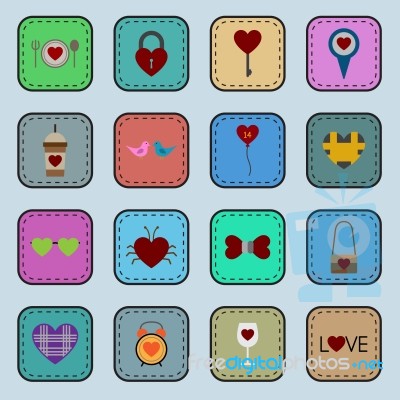 Valentine Icon Set  Illustration Stock Image