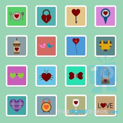 Valentine Icon Set  Illustration Stock Image