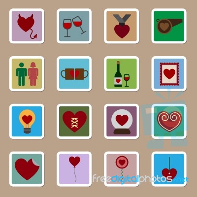 Valentine Icon Set  Illustration Stock Image