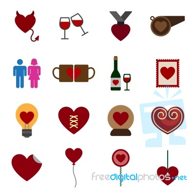 Valentine Icon Set  Illustration Stock Image