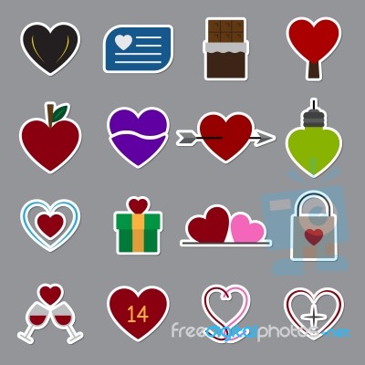 Valentine Icon Set  Illustration Stock Image