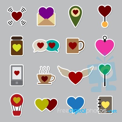 Valentine Icon Set  Illustration Stock Image