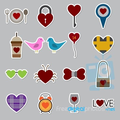 Valentine Icon Set  Illustration Stock Image