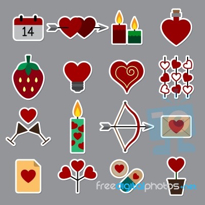 Valentine Icon Set  Illustration Stock Image