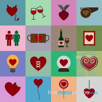 Valentine Icon Set  Illustration Stock Image