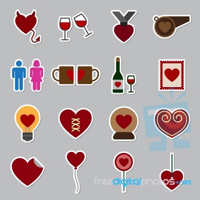 Valentine Icon Set  Illustration Stock Image