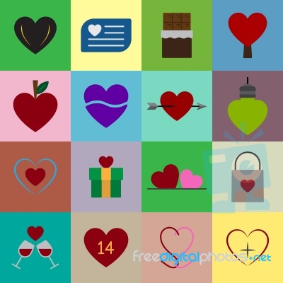 Valentine Icon Set  Illustration Stock Image