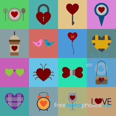 Valentine Icon Set  Illustration Stock Image