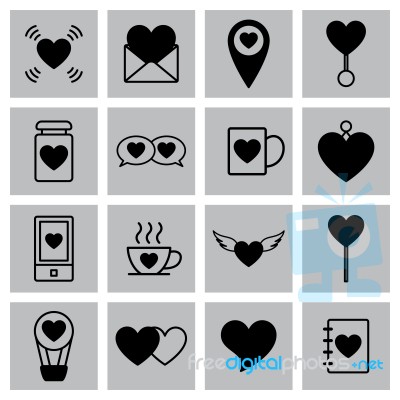 Valentine Icon Set  Illustration Stock Image