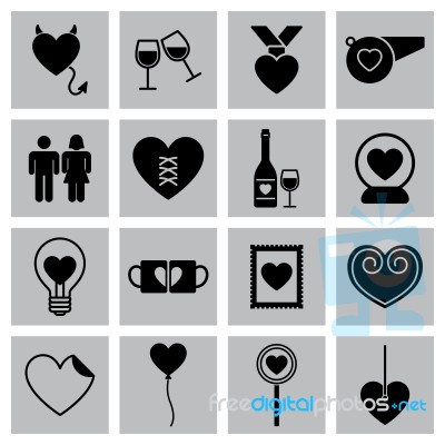 Valentine Icon Set  Illustration Stock Image