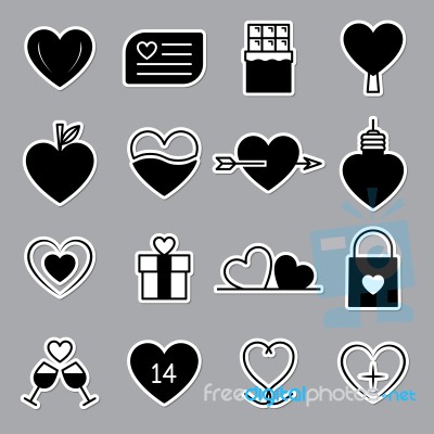 Valentine Icon Set  Illustration Stock Image