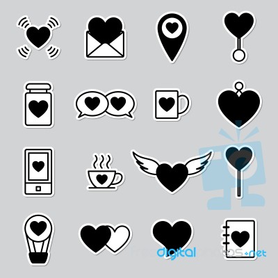 Valentine Icon Set  Illustration Stock Image